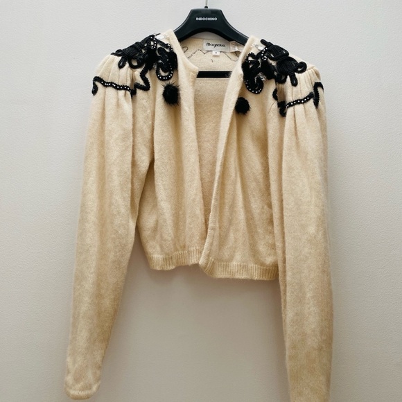 Vintage Sweaters - Vintage - Cream Soft Angora Cardigan